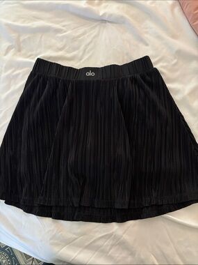 ALO Yoga Black Pleated Circle Skirt